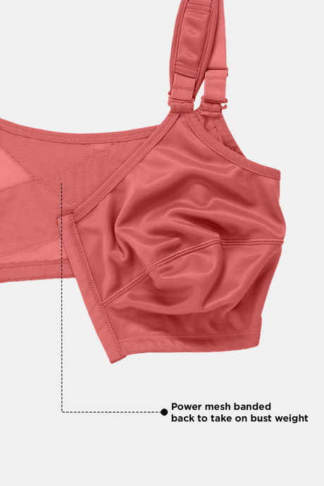 Zivame True Curv Posture Correction Double Layered Non Wired Full Coverage Super Support Bra - Mineral Red — image 8